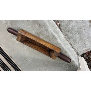 Treenware Rolling Pin Planter 22" Long 4" wide Salem primitive vintage EUC
